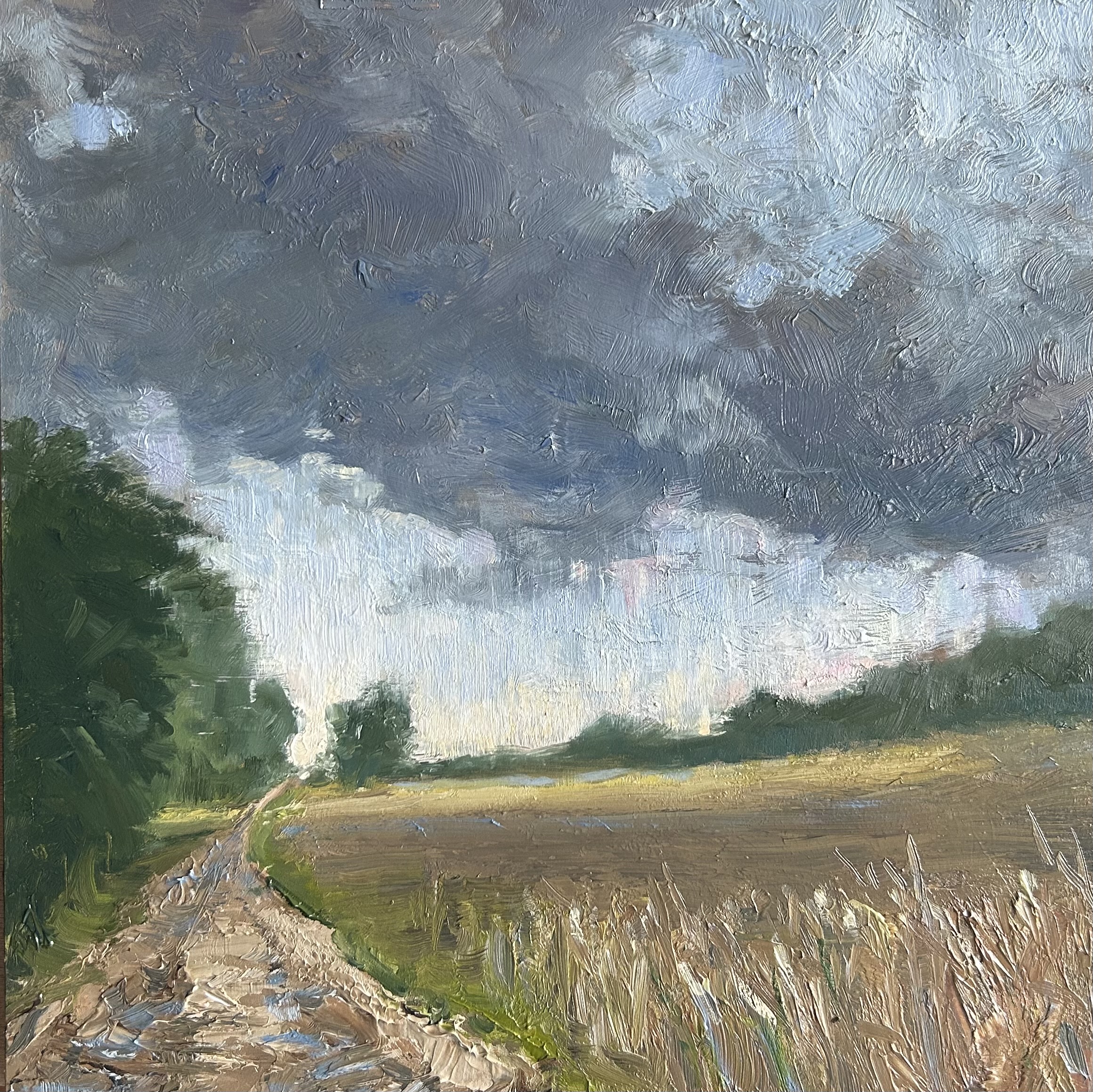 Stormy Skies Over the Cornfield Shoreham painting